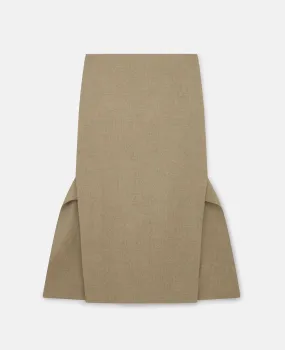 Mid-Rise Wool Midi Skirt