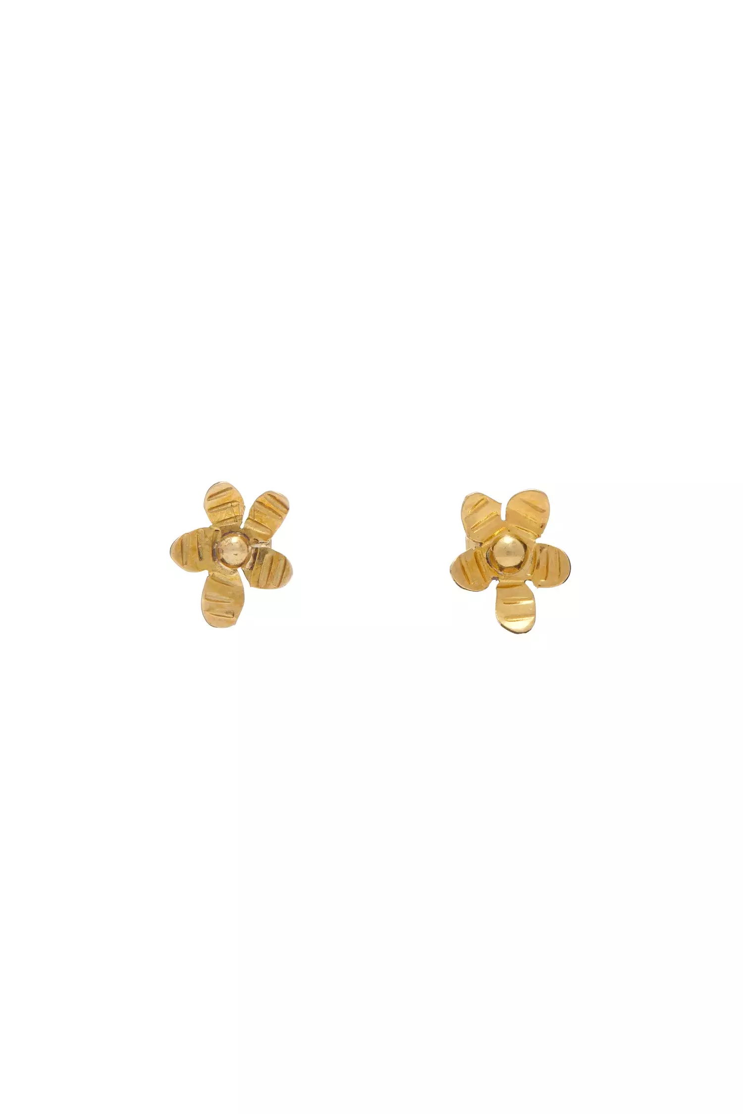 Mini Flower Stud Earring - Brass