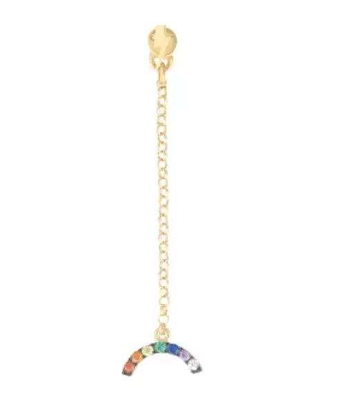 Mini Thunder Stud With Rainbow Charm (single)