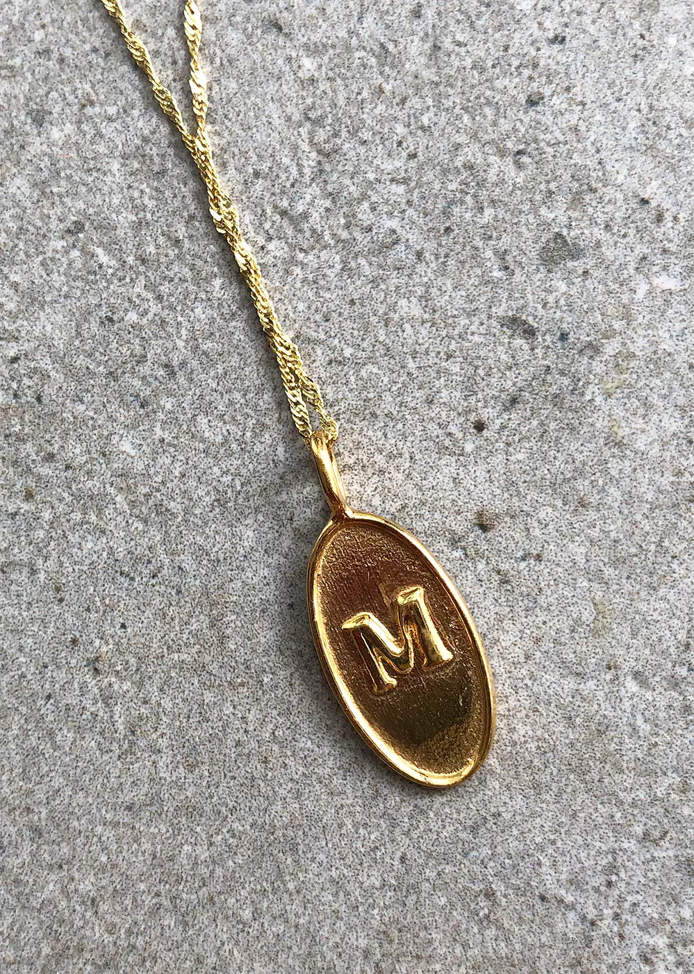 Monogram Pendant Necklace, Greek Letter Alphabet