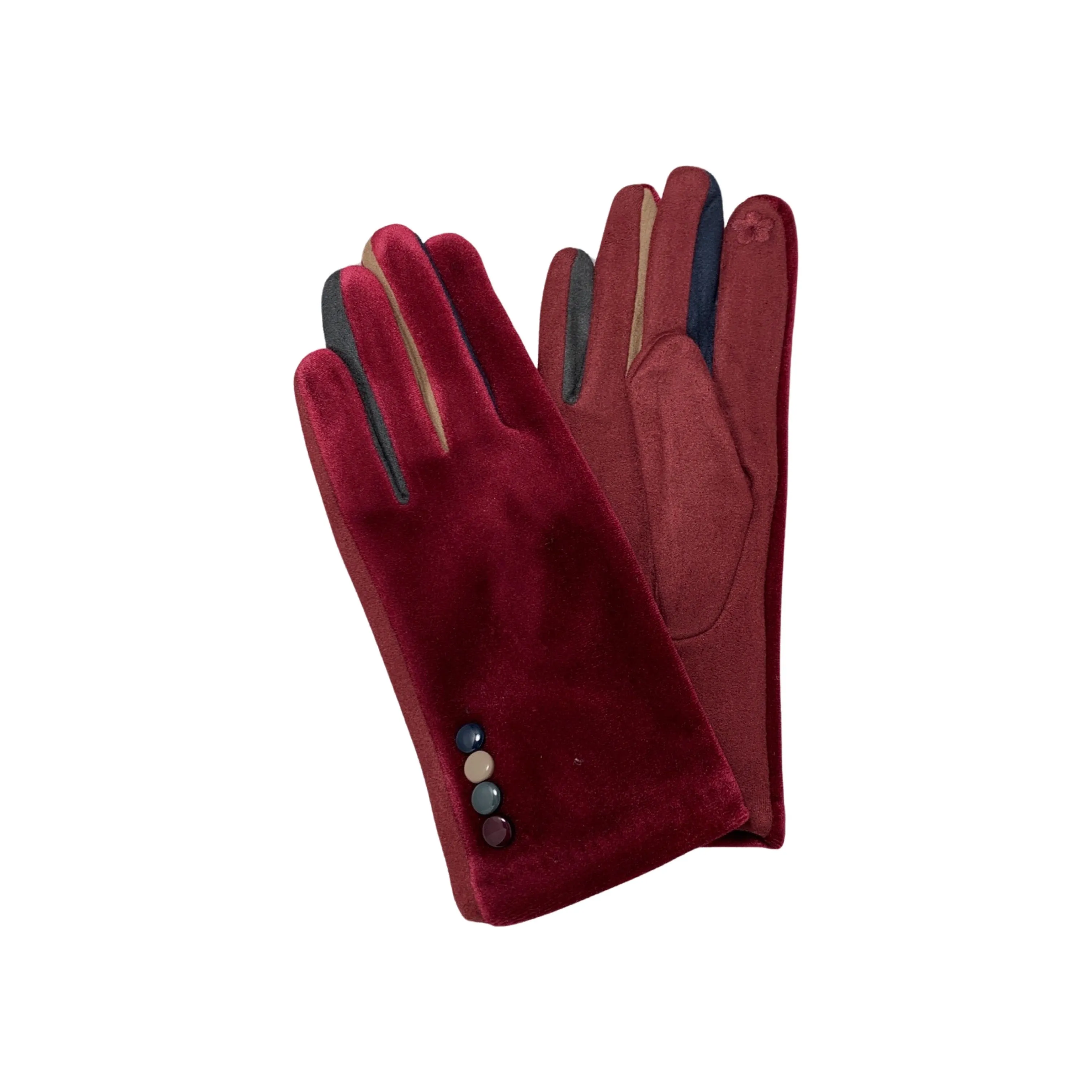 Multi Button Glove Red