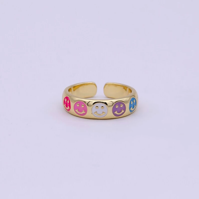 Multicolor Smilie Face Ring