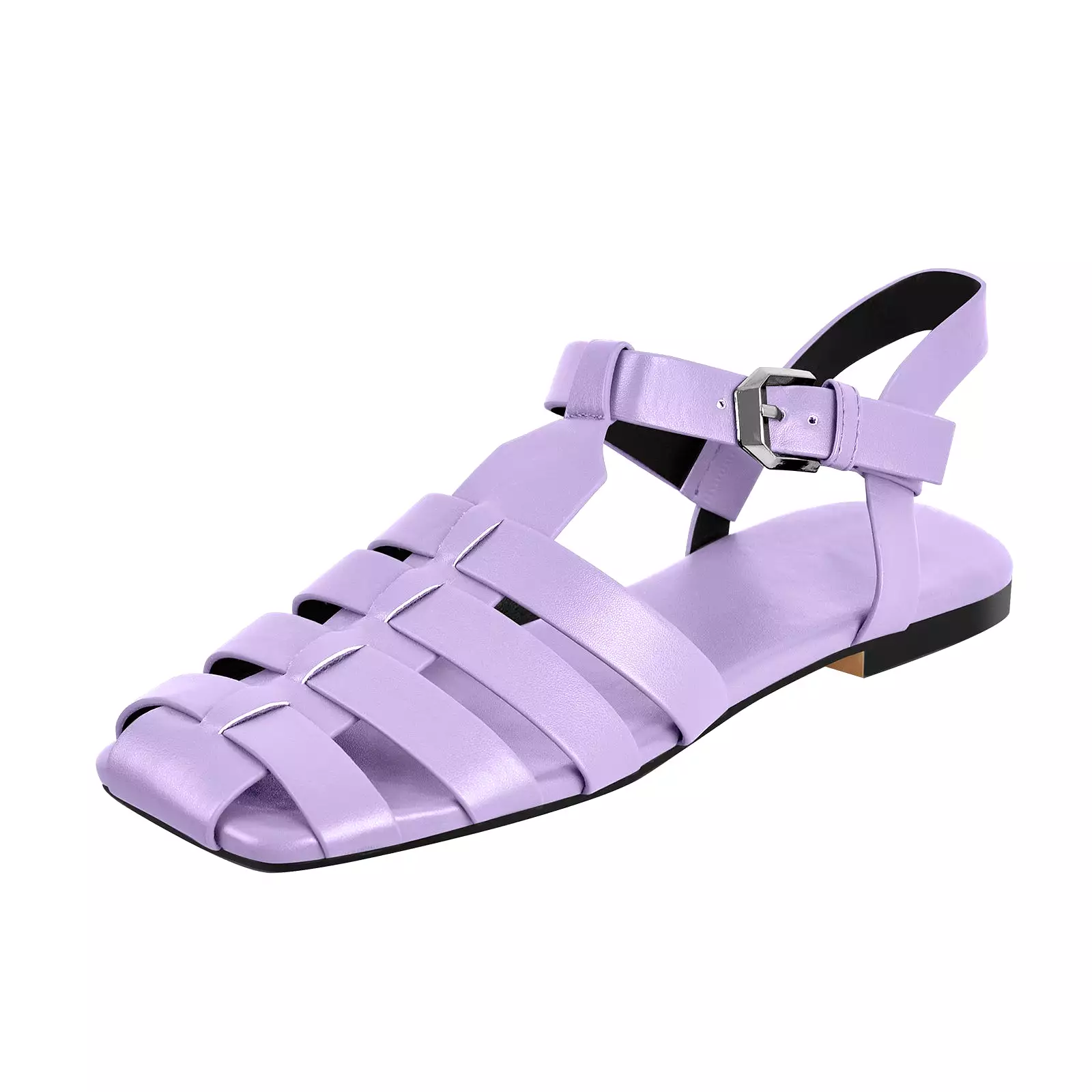 Multiple Colour Square Toe Gladiator Flat Sandals