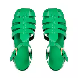 Multiple Colour Square Toe Gladiator Flat Sandals