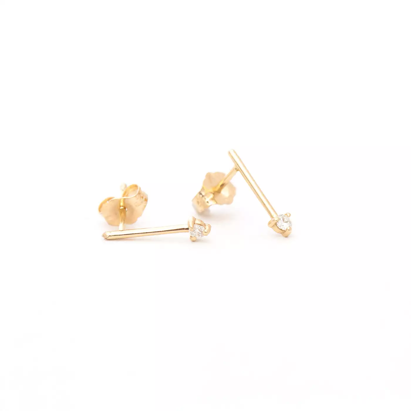 One Step Bar Diamond Earrings