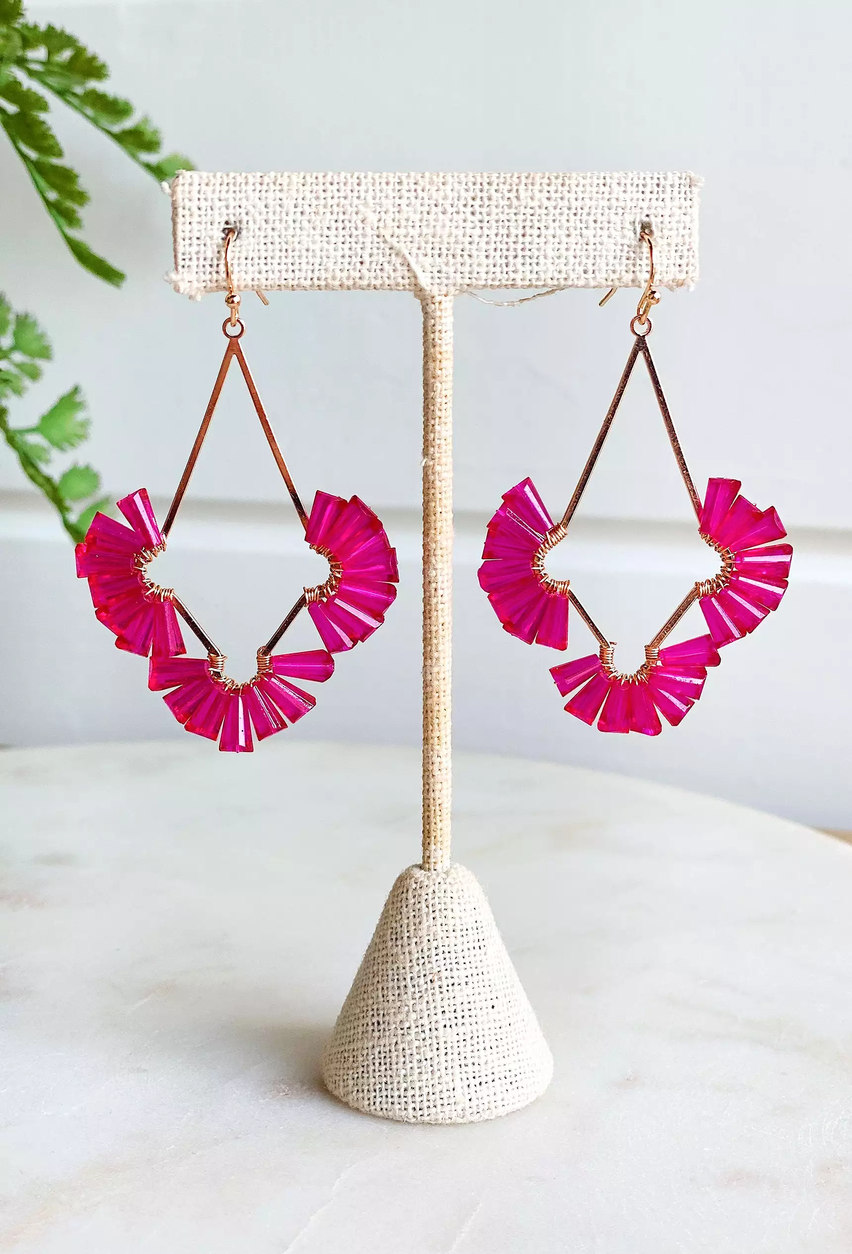 One Thing Earrings in Fuchsia