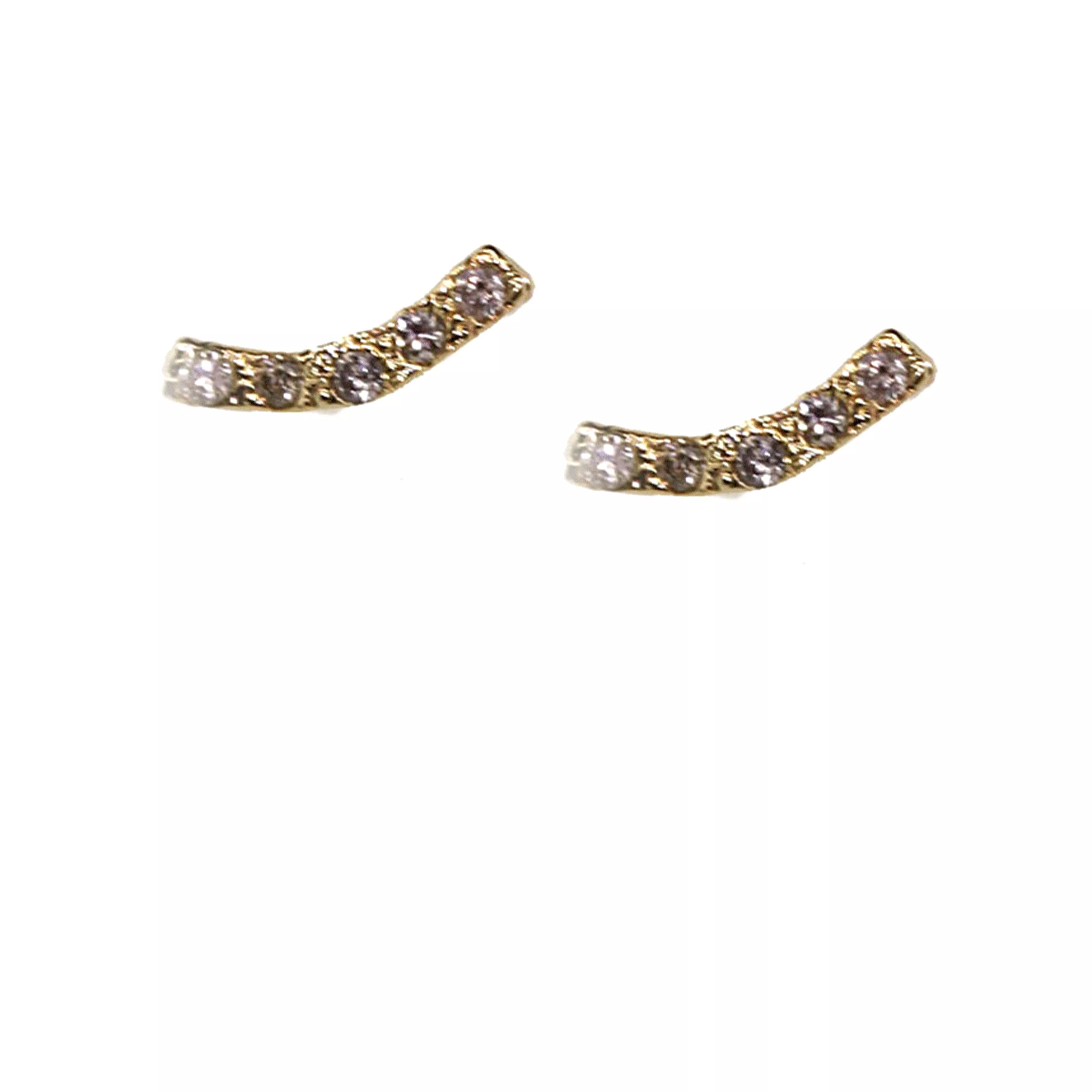 Pave Curved Bar Stud Earrings