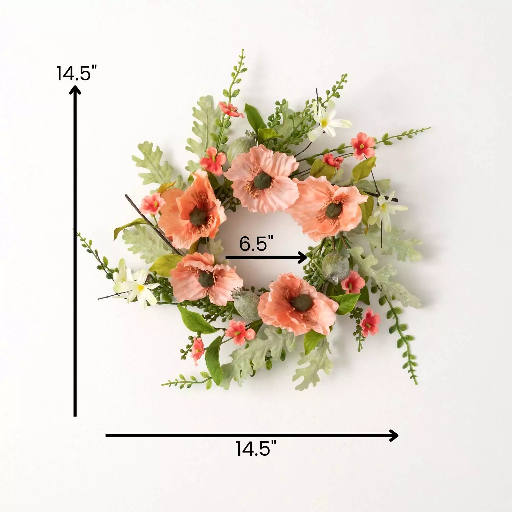 Peachy Poppy Small Wreath