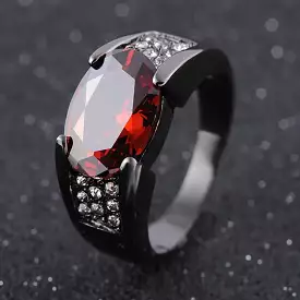 Personality Red Crystal Zircon Ring S1361887