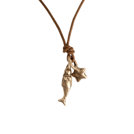 Pesci Che Volano Stelina Mermaid Bronze Pendant with Star