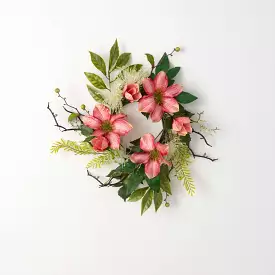 Pink Clematis Small Wreath