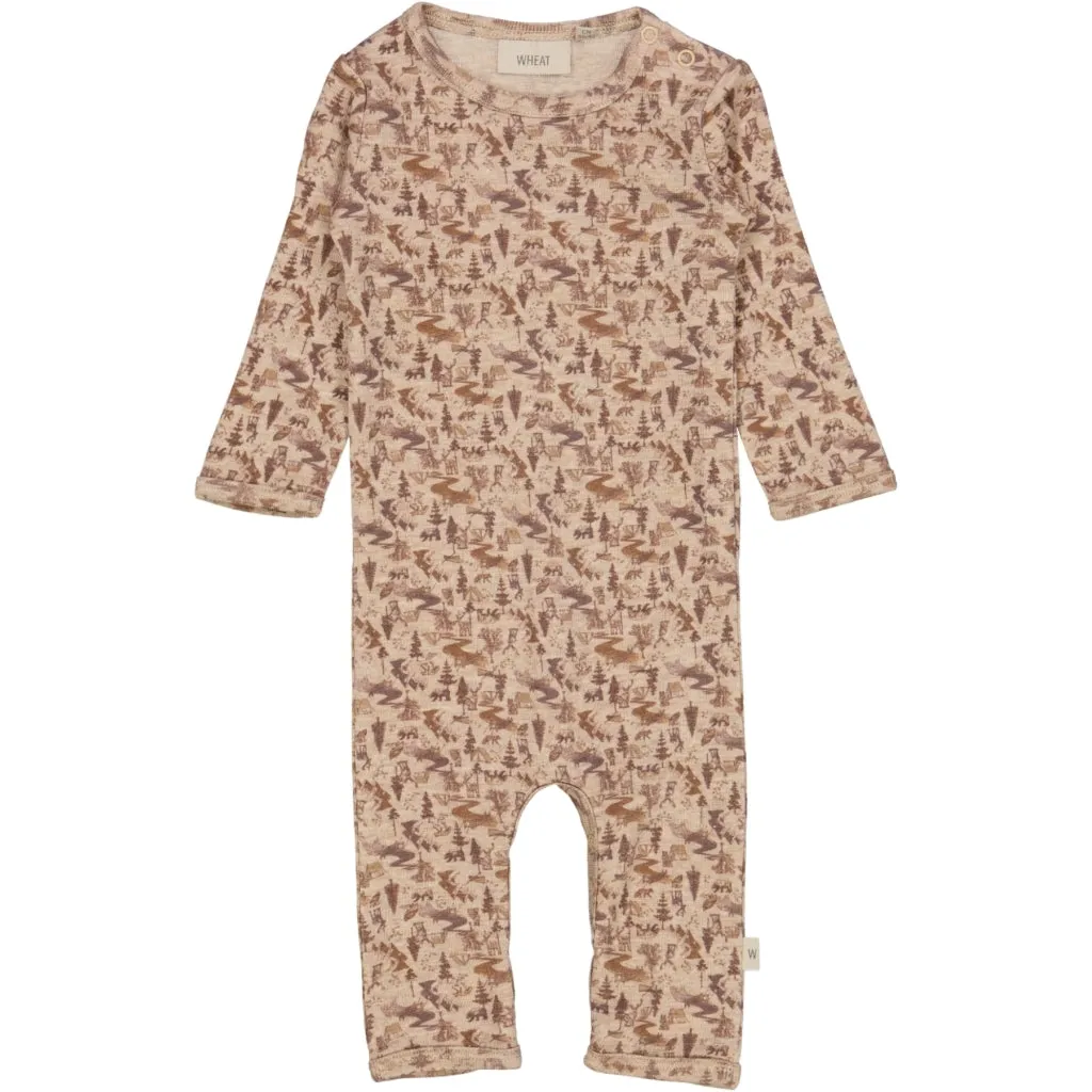 Plain Wool Jumpsuit - khaki wild life