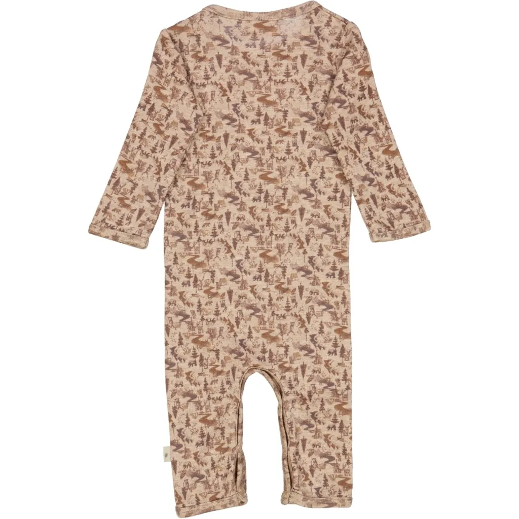 Plain Wool Jumpsuit - khaki wild life