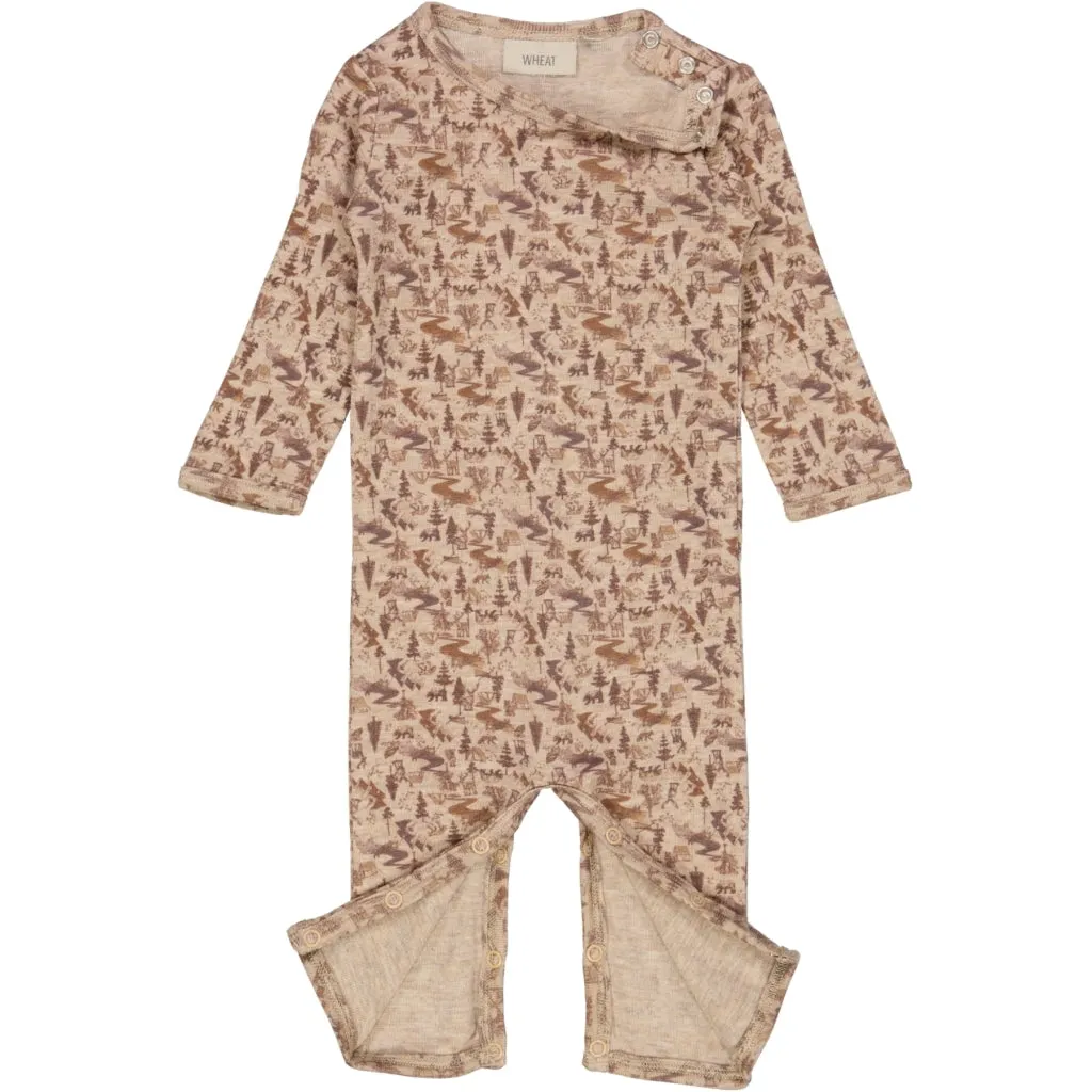 Plain Wool Jumpsuit - khaki wild life