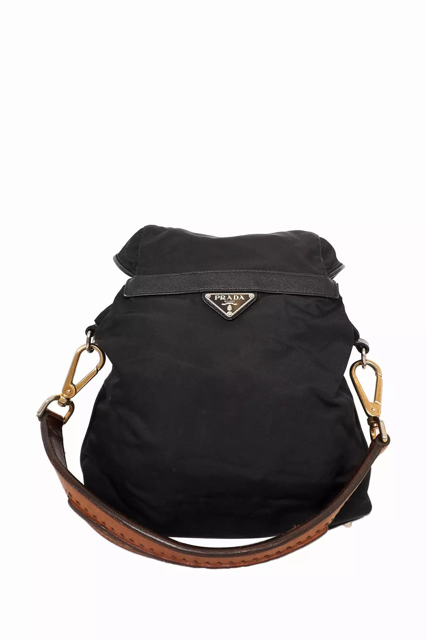 Prada Black Nylon Barcelona Top Handle Bag