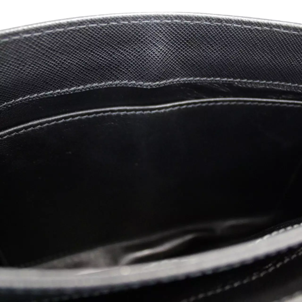 Prada Black Saffiano Leather & Nylon Multi-Compartment Top-Handle Bag