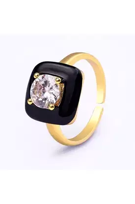 PRETTY SQUARE RING BLACK