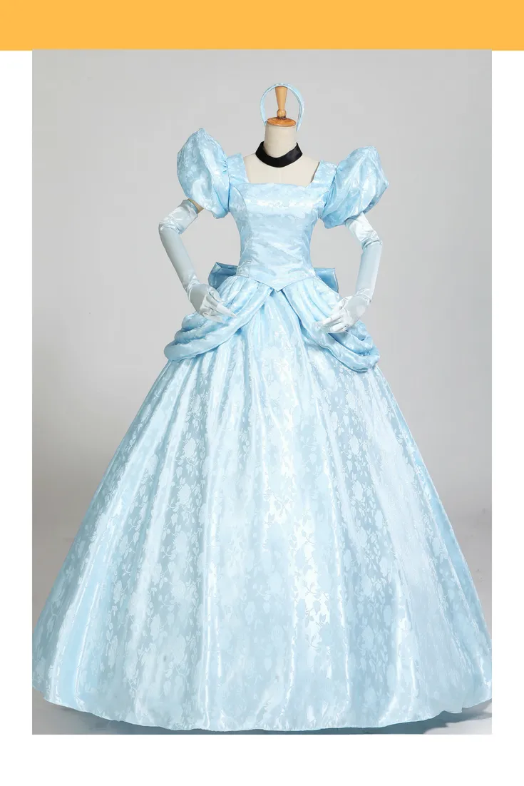 Princess Cinderella Park Inspired Brocade Satin Cosplay Costume