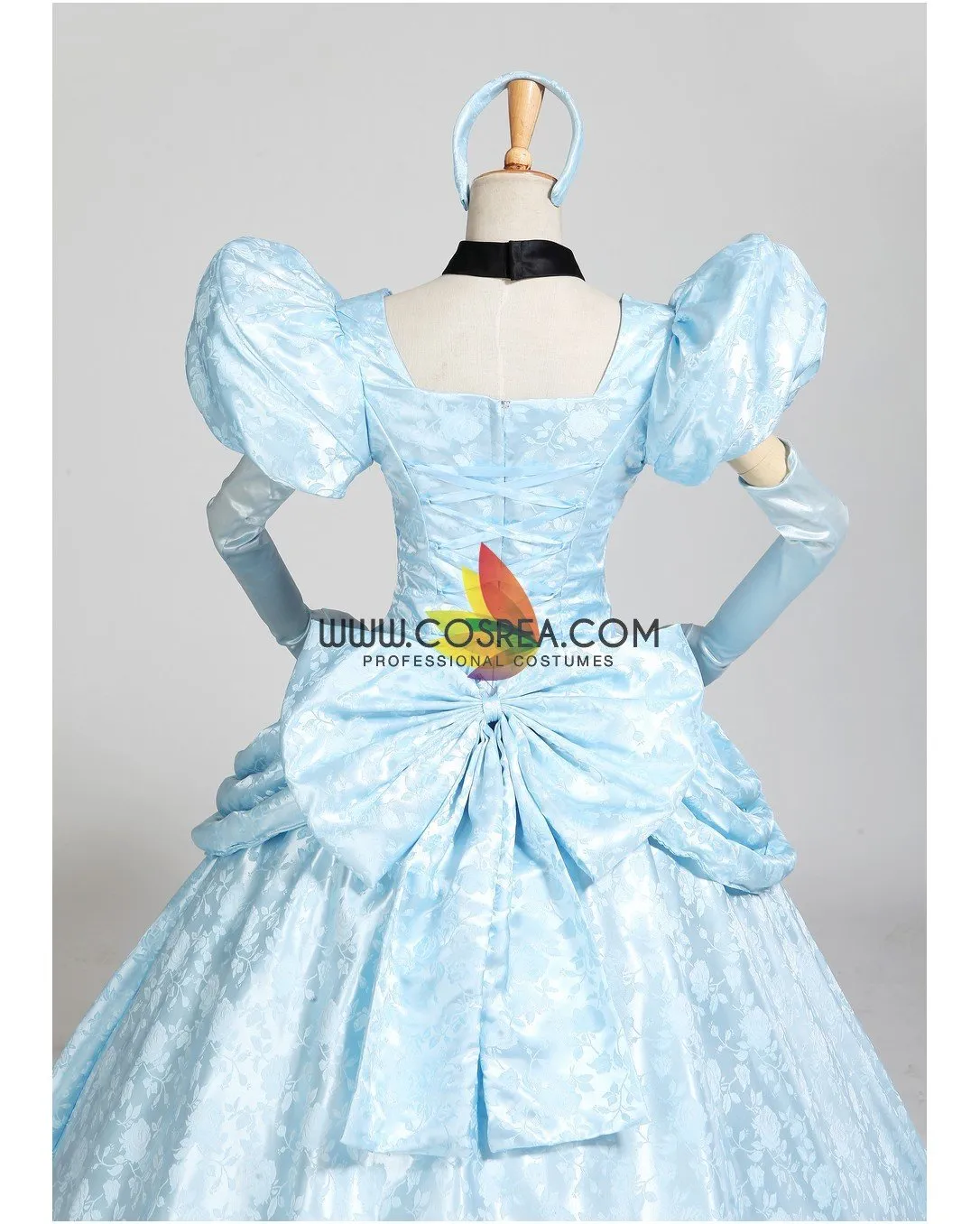 Princess Cinderella Park Inspired Brocade Satin Cosplay Costume