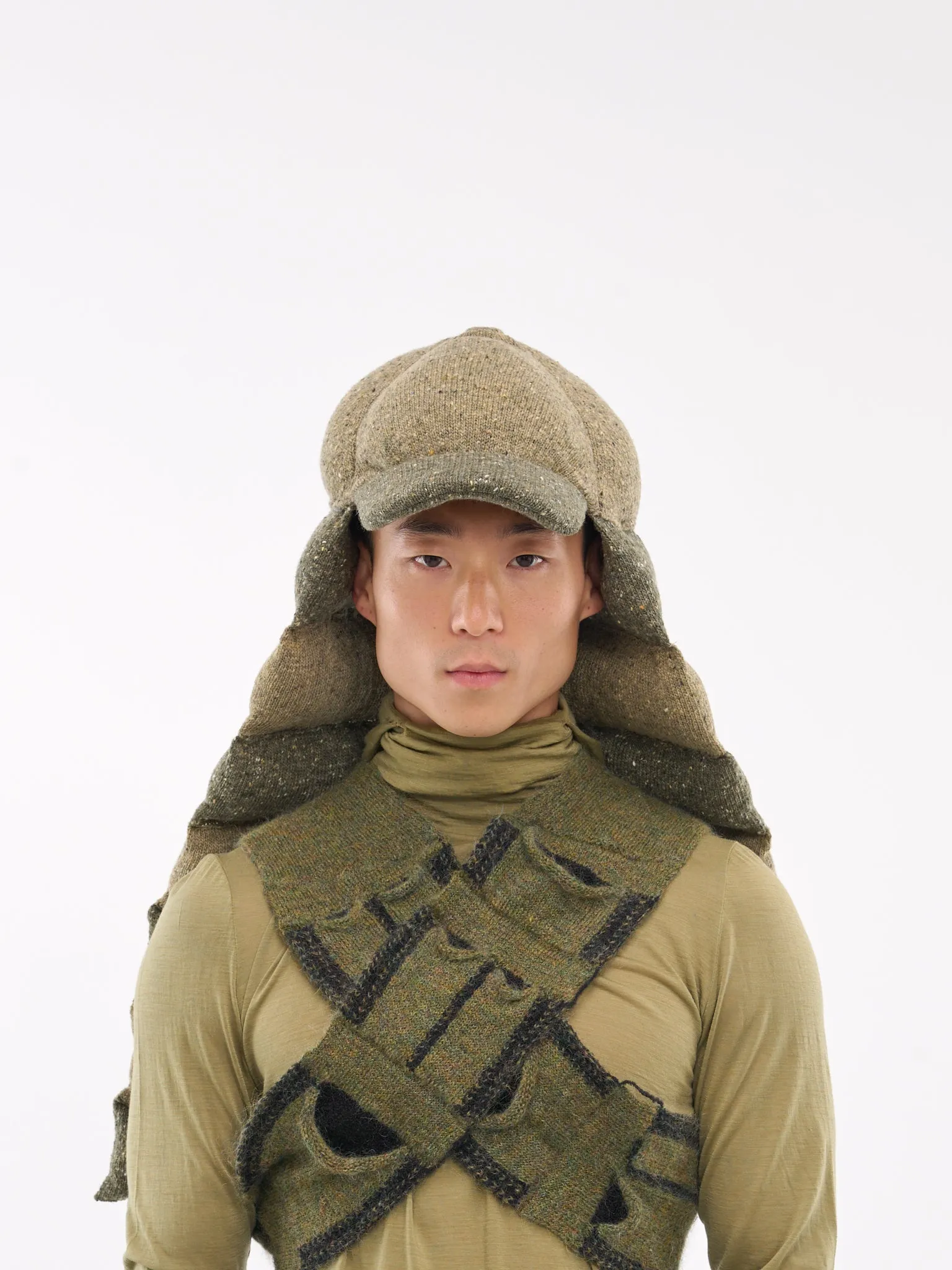 Puffer Scarf Cap (240040-GREEN-KHAKI)