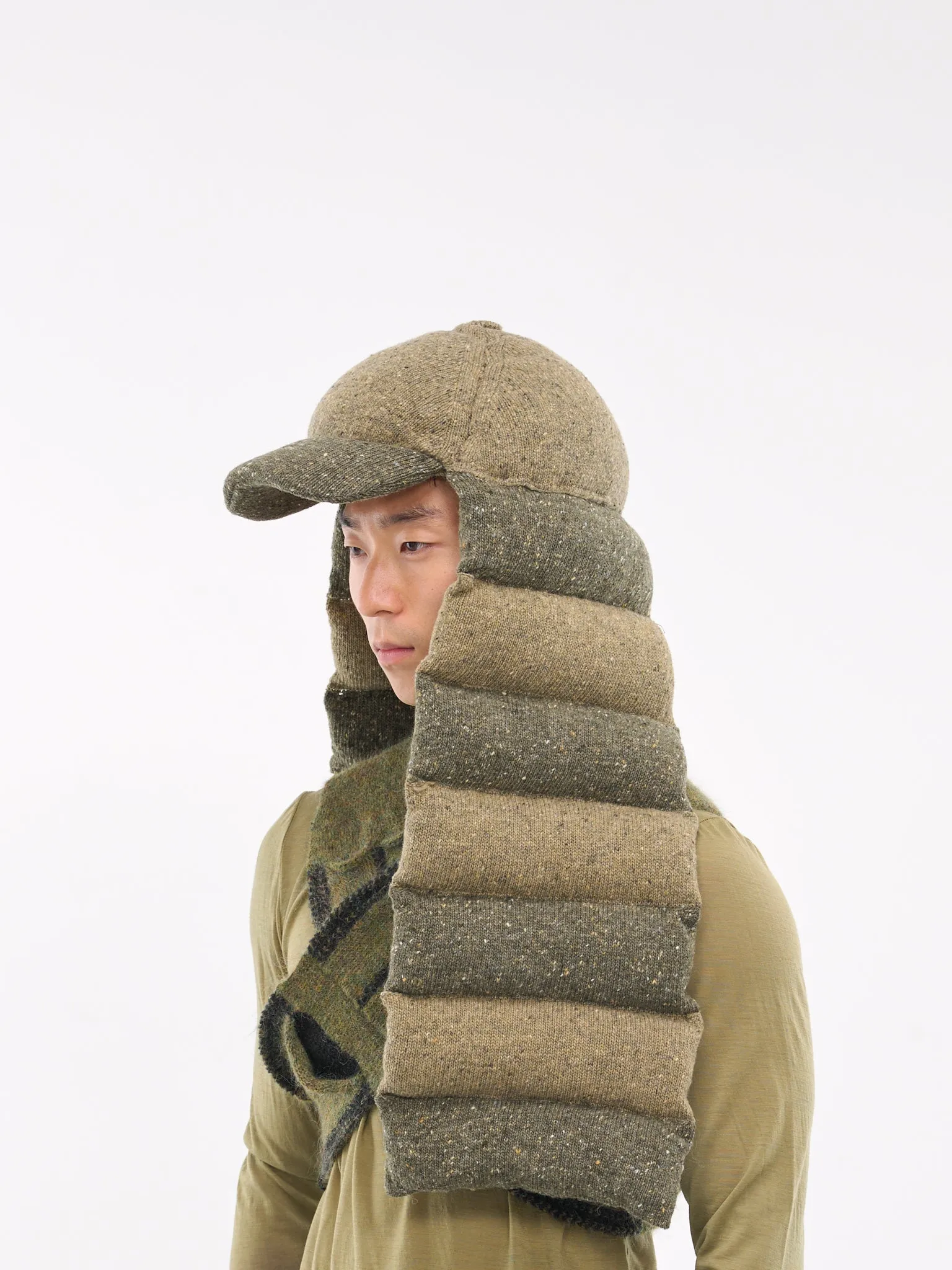 Puffer Scarf Cap (240040-GREEN-KHAKI)