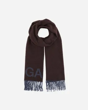 Recycled Wool Fringed Scarf - Shaved Chocolate