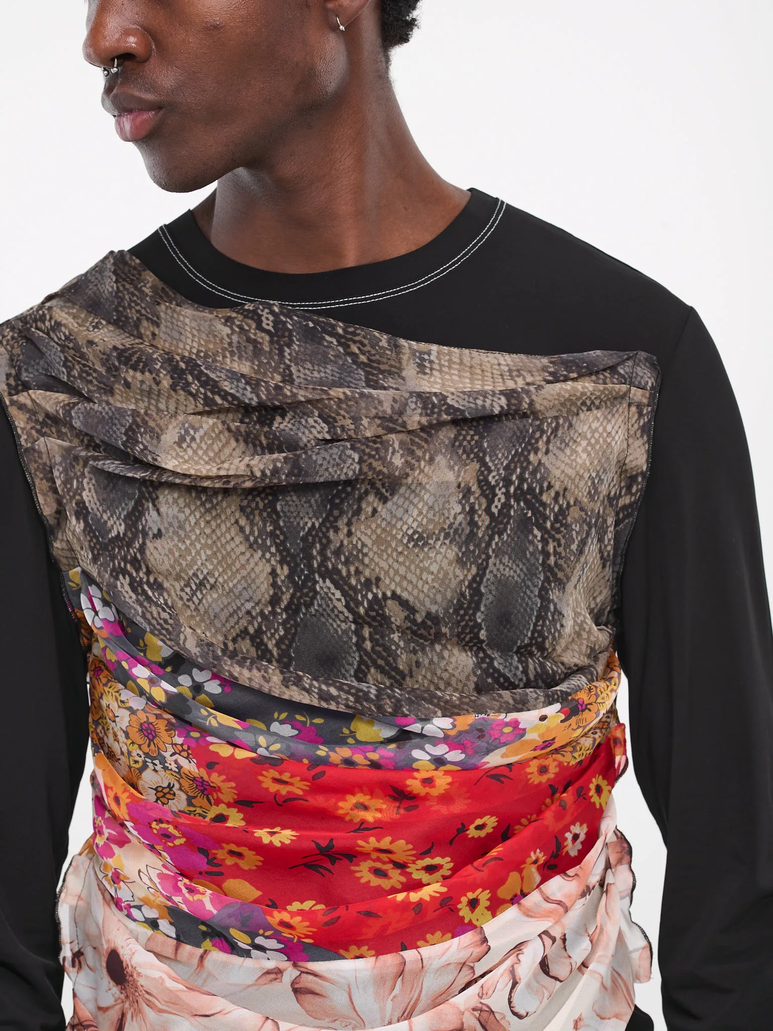 Regenerated Silk Scarves Tee (MTO029-UWOV0005-MU00-MULTICOLO)