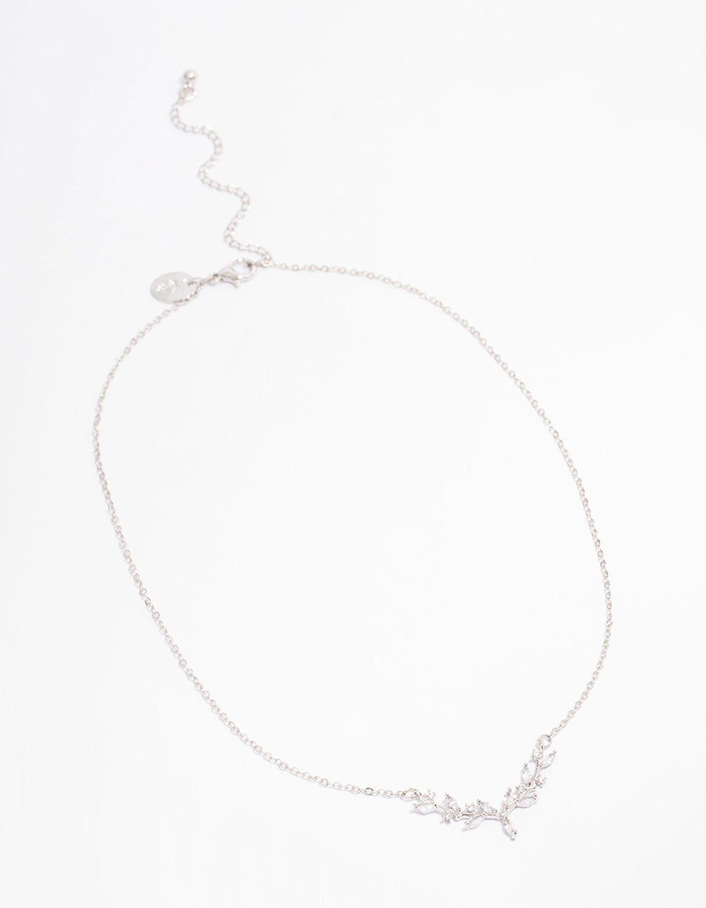 Rhodium Dainty Leafy Vine Necklace