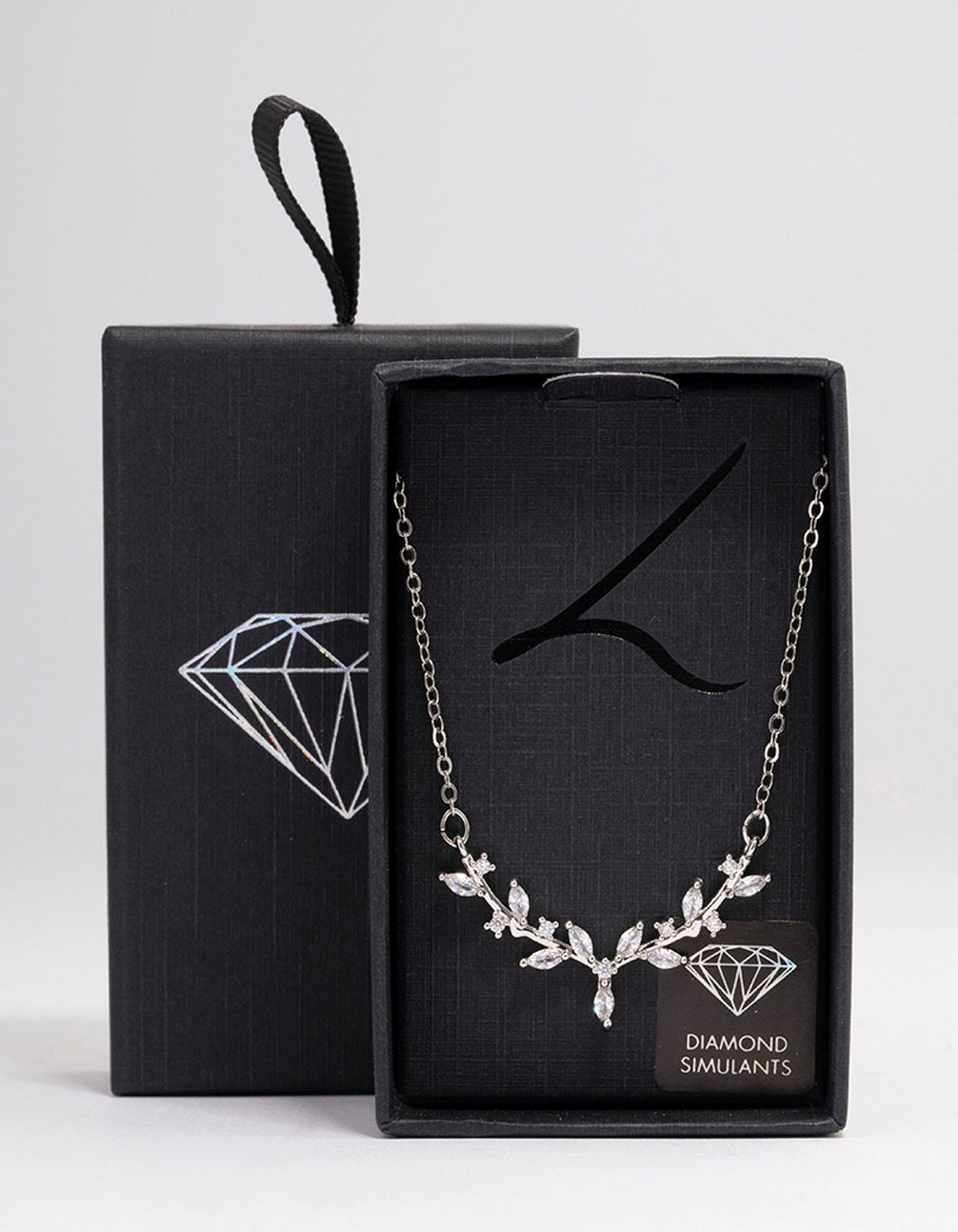 Rhodium Dainty Leafy Vine Necklace