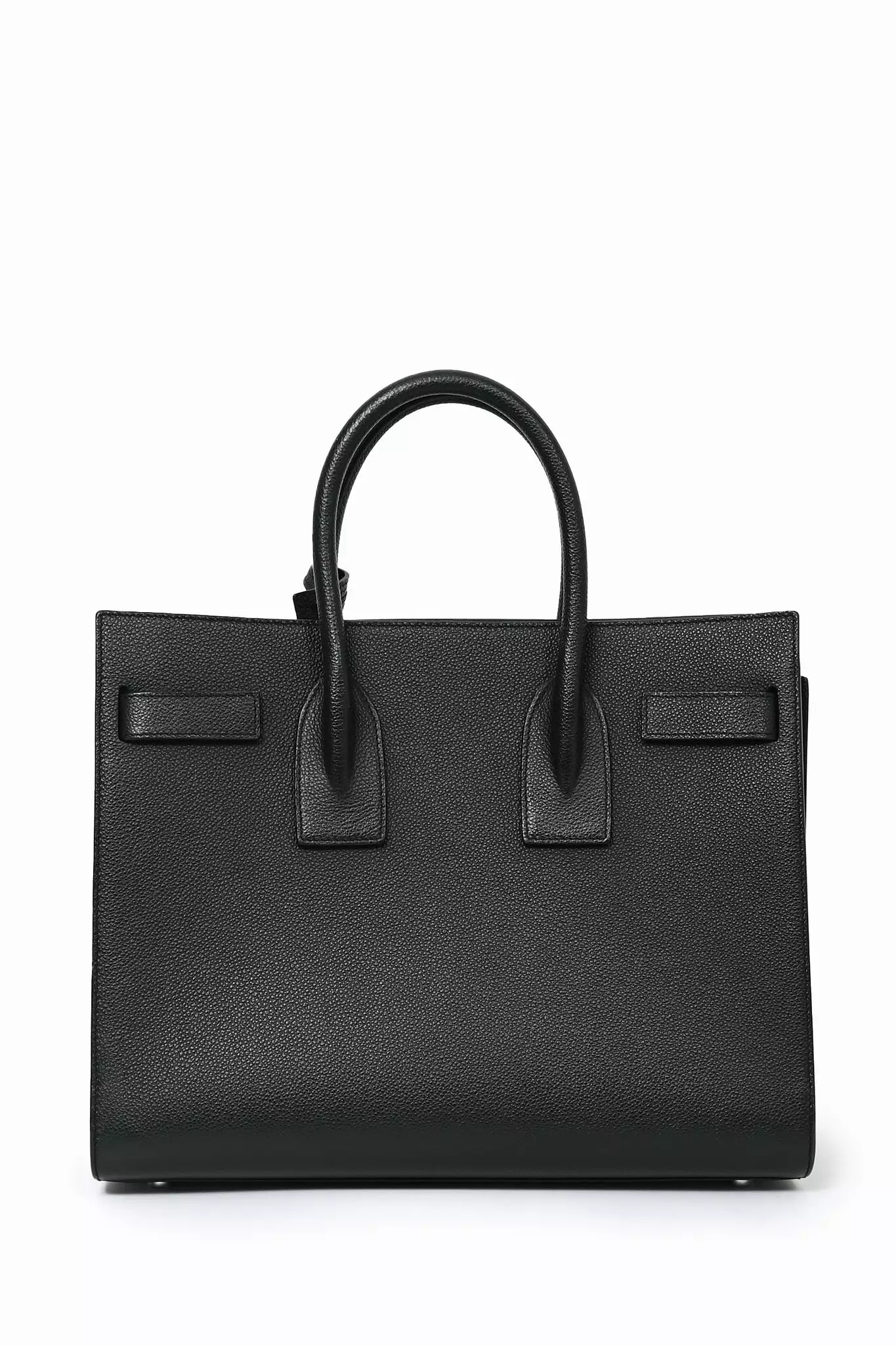 Saint Laurent 2017 Black Grained Leather Small Sac De Jour Top Handle Bag with Strap