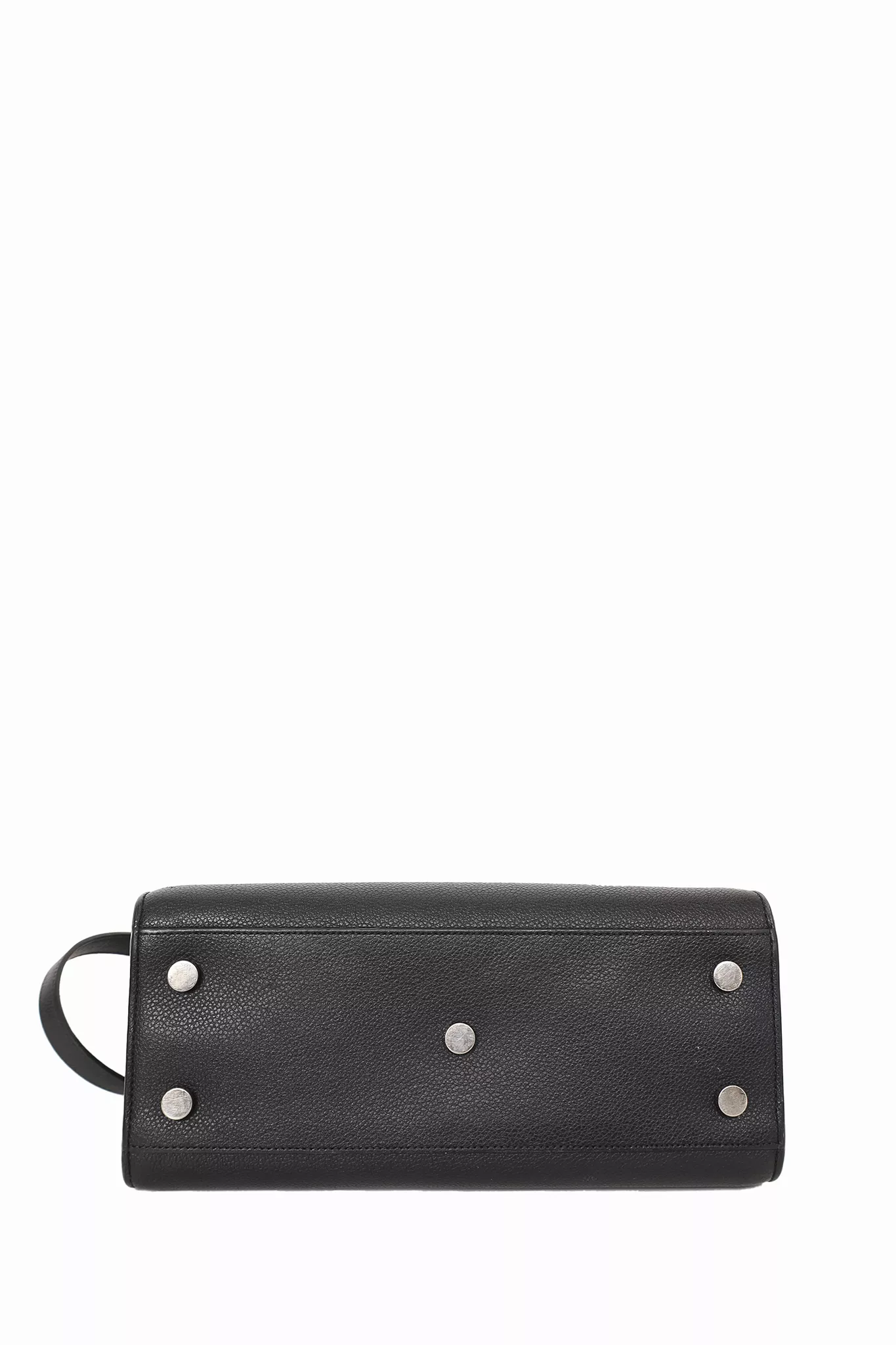 Saint Laurent Black Grained Leather Small Sac de Jour Top Handle Bag with Strap 