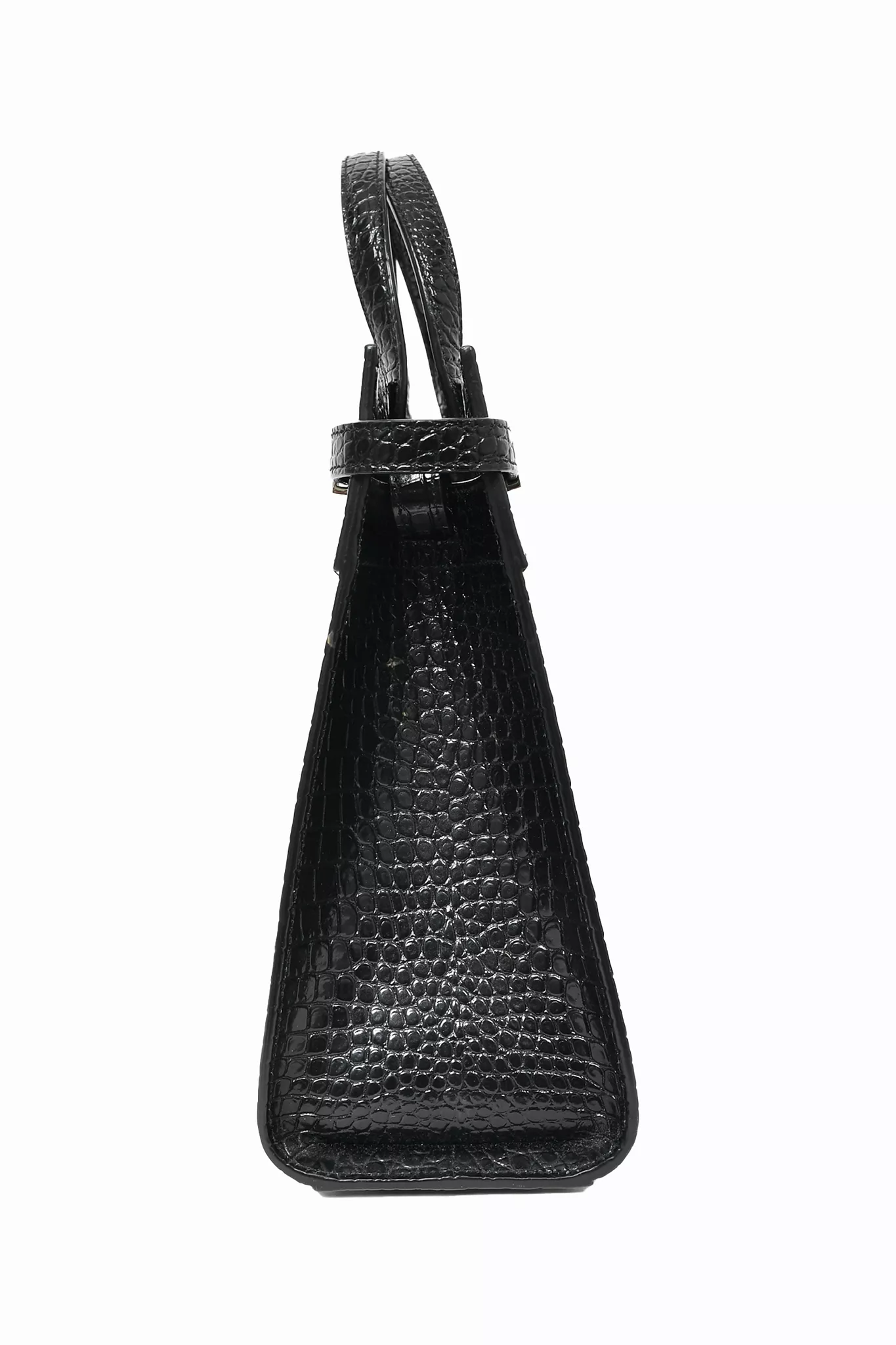 Saint Laurent Black Pebbled Leather Manhattan Top Handle Bag with Strap