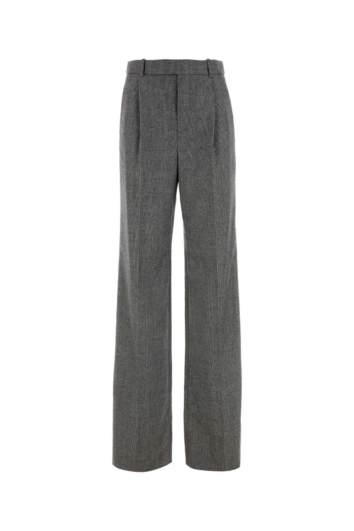 Saint Laurent Embroidered Wool Wide Leg Pant