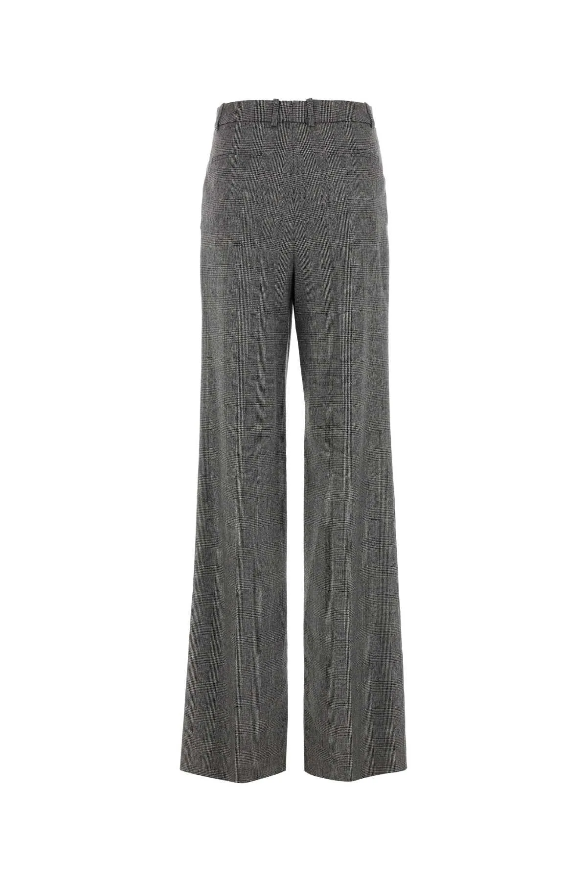 Saint Laurent Embroidered Wool Wide Leg Pant