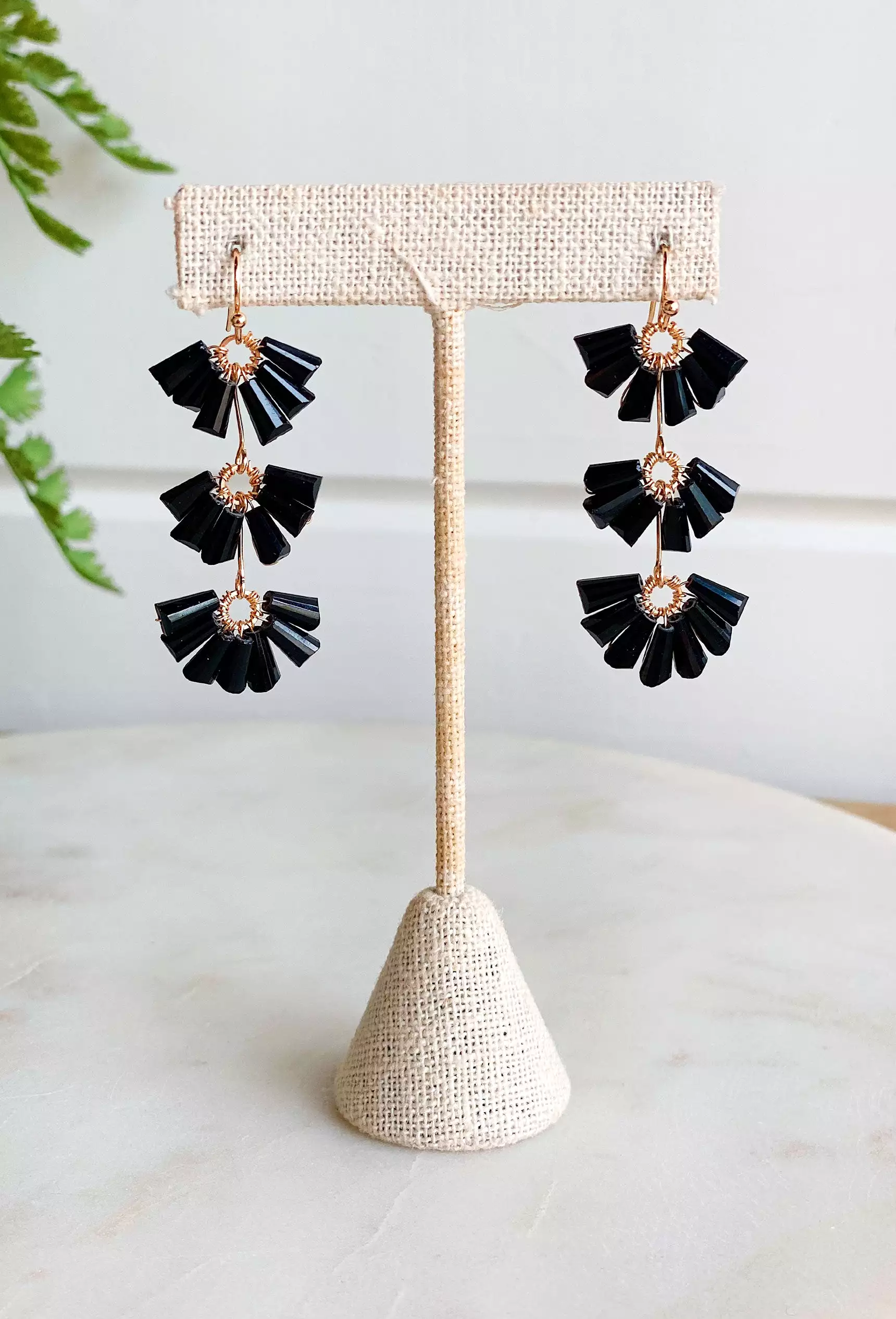 Sarah Drop Earrings in Black