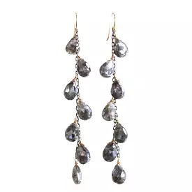 Seven Drop Mystic Labradorite Dangle Earrings