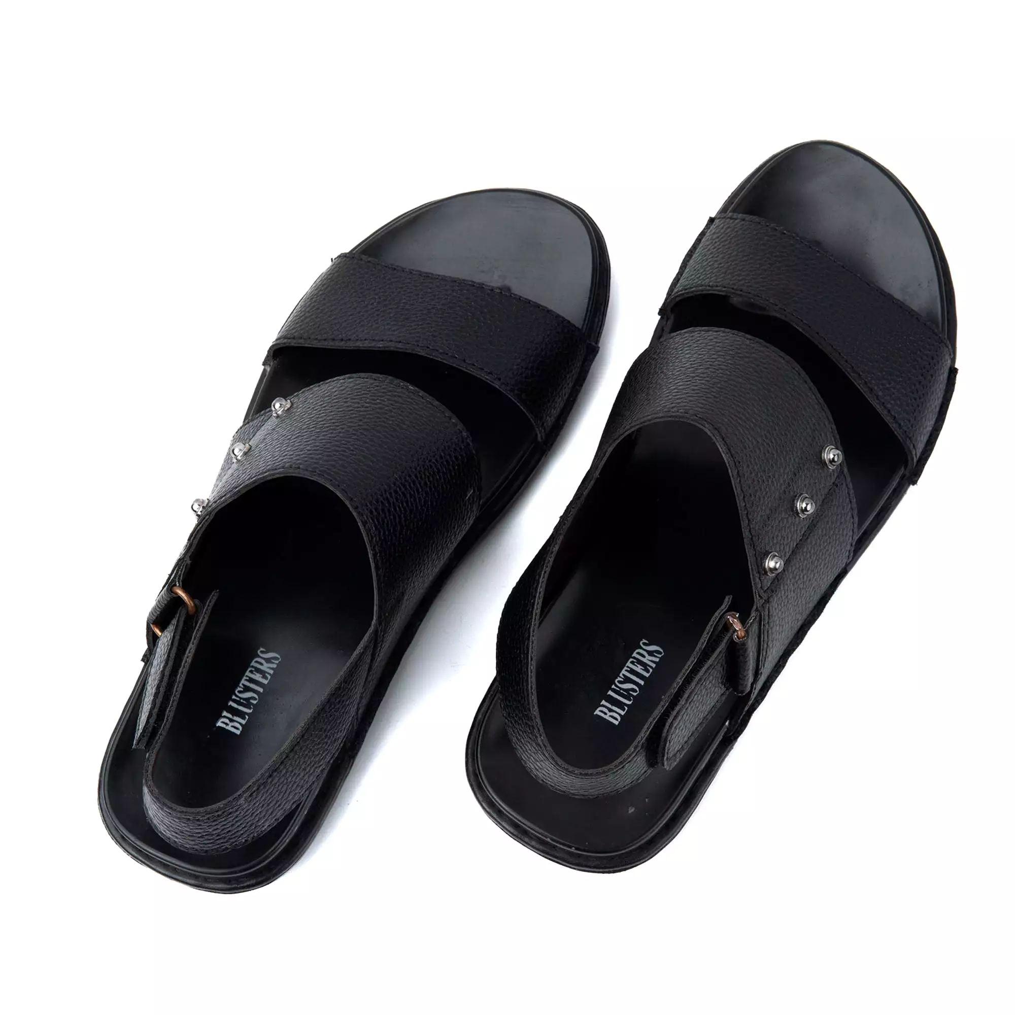 Side Dot Buckled Men Leather Sandals