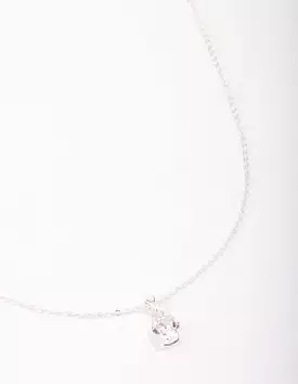 Silver Crystal Solitaire Pendant Necklace