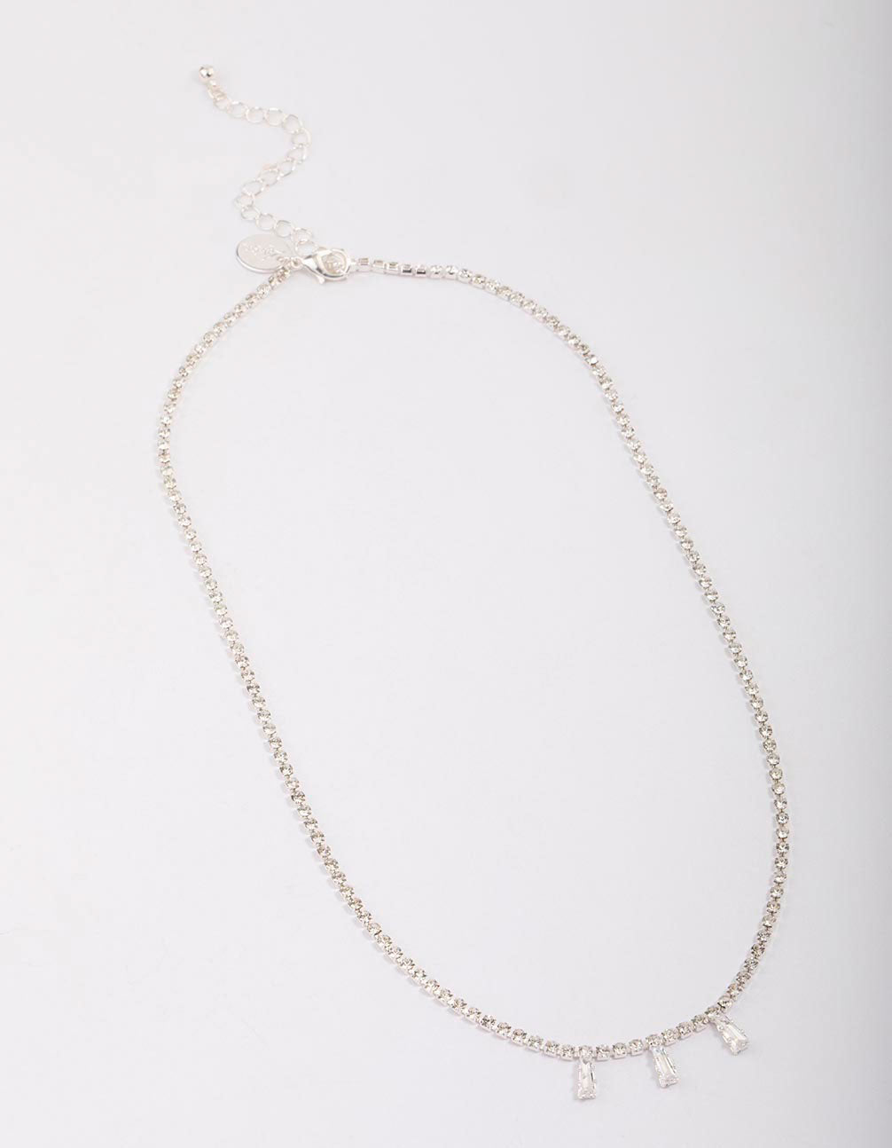 Silver Cupchain Baguette Chain Necklace