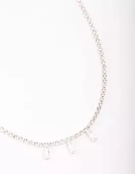 Silver Cupchain Baguette Chain Necklace