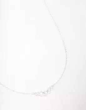 Silver Graduating Diamante Chain Necklace