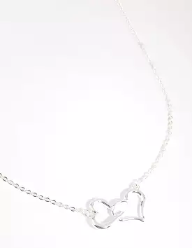 Silver Interlocked Hearts Necklace