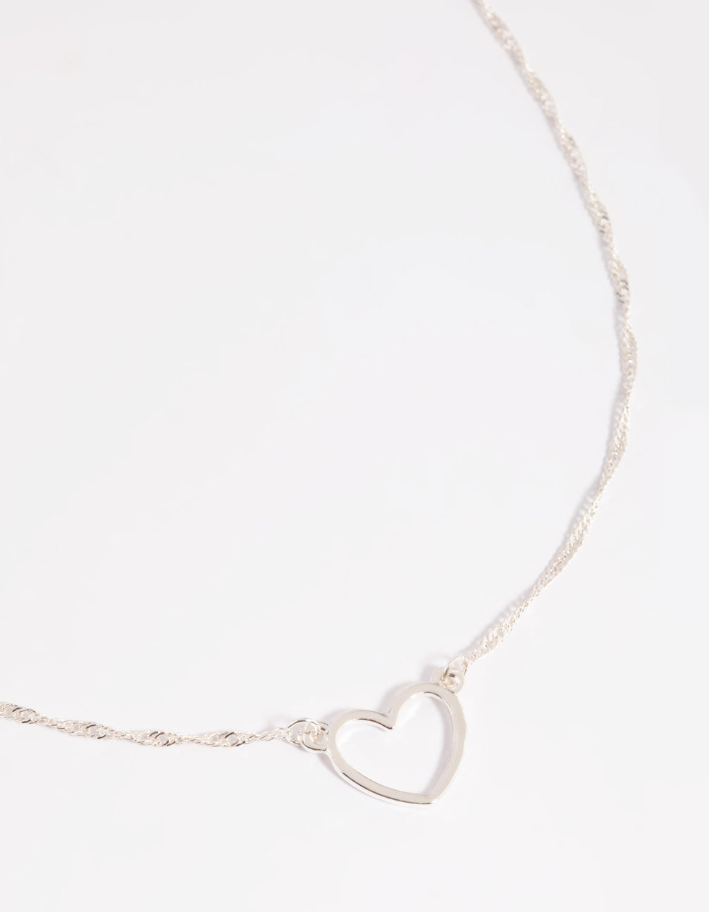 Silver Open Heart Necklace