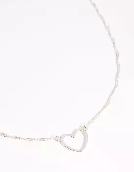 Silver Open Heart Necklace