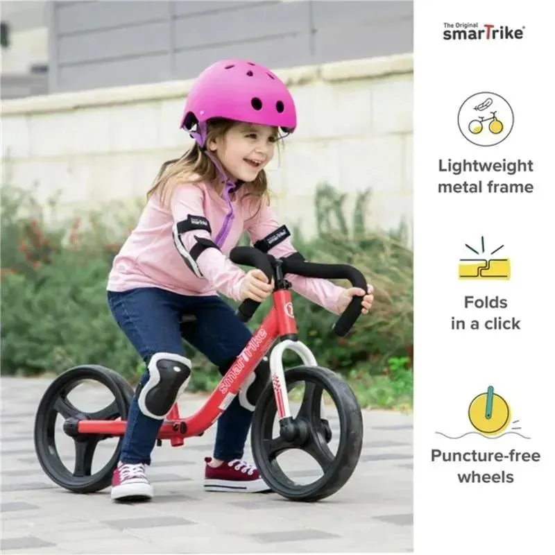 SmarTrike - Folding Balance Bike with Safety Gear, Red