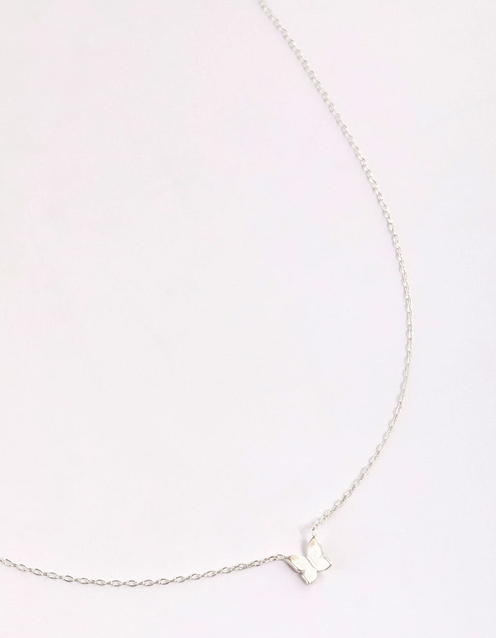 Sterling Silver Polished Butterfly Necklace