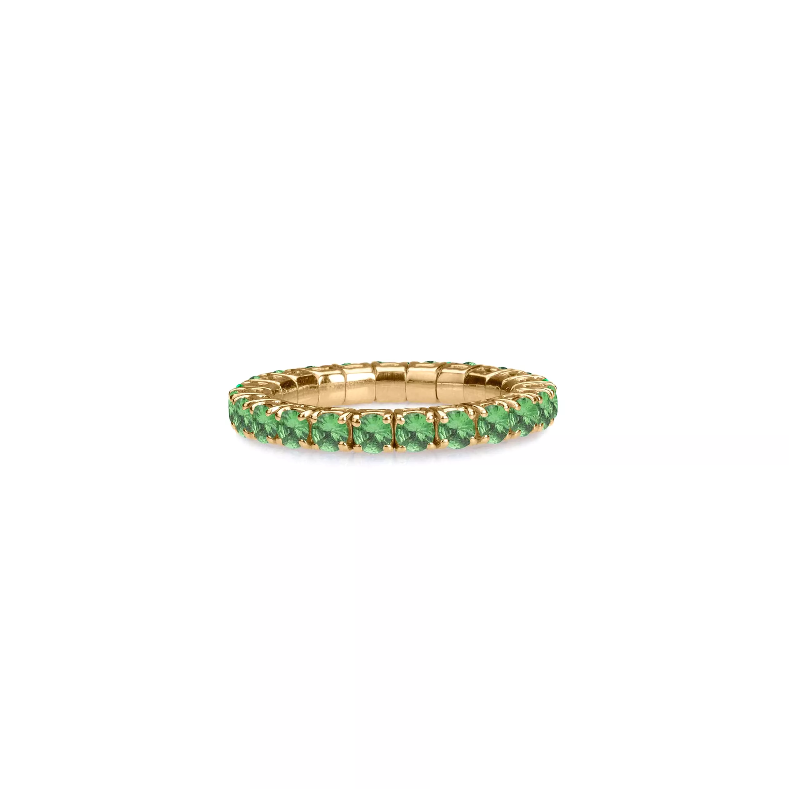 Stretch & Stack Green Tsavorite Eternity Rings, .6-3.0 Carats