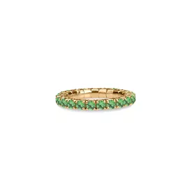 Stretch & Stack Green Tsavorite Eternity Rings, .6-3.0 Carats