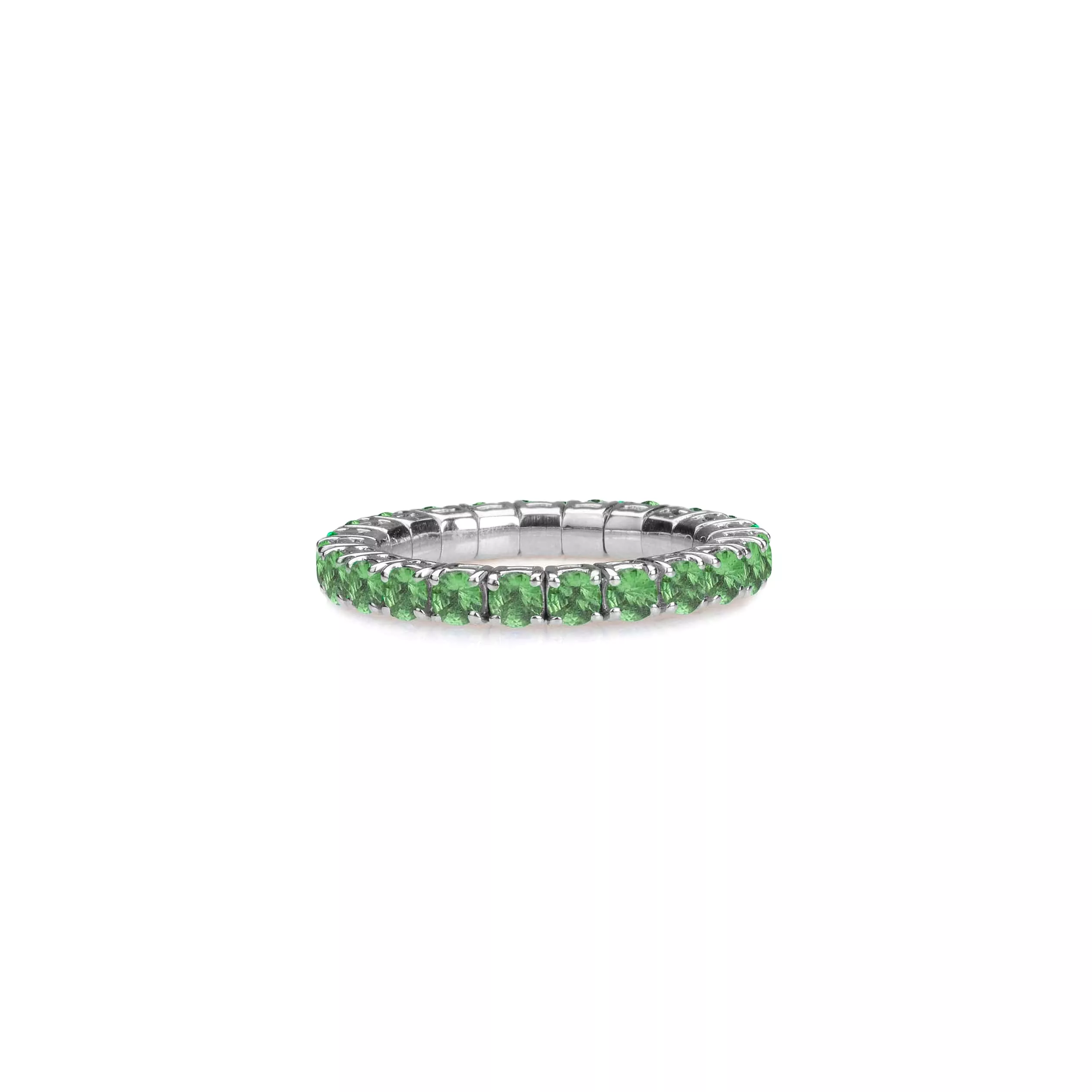 Stretch & Stack Green Tsavorite Eternity Rings, .6-3.0 Carats