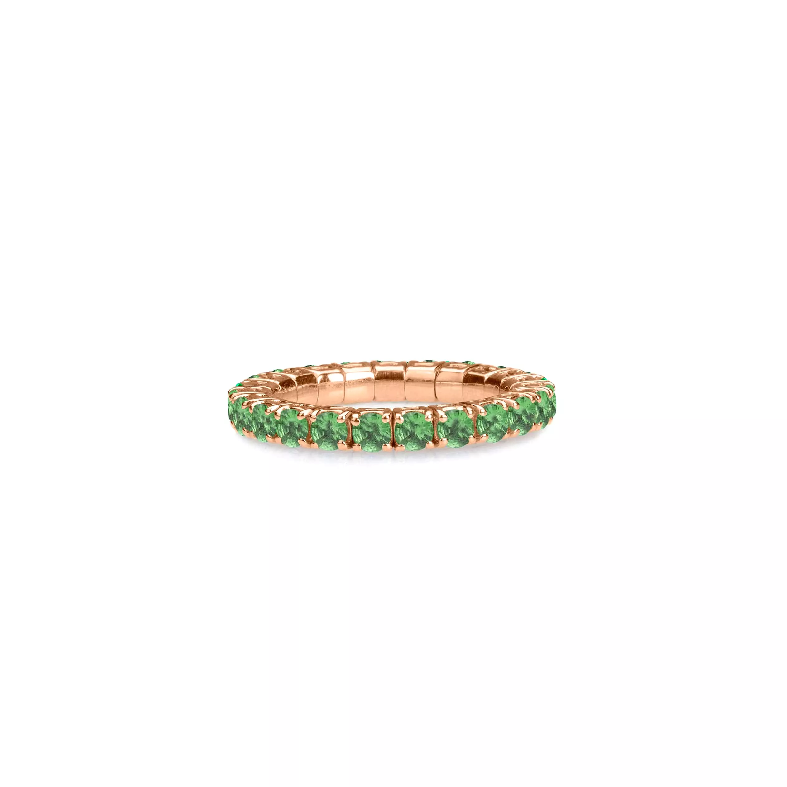 Stretch & Stack Green Tsavorite Eternity Rings, .6-3.0 Carats